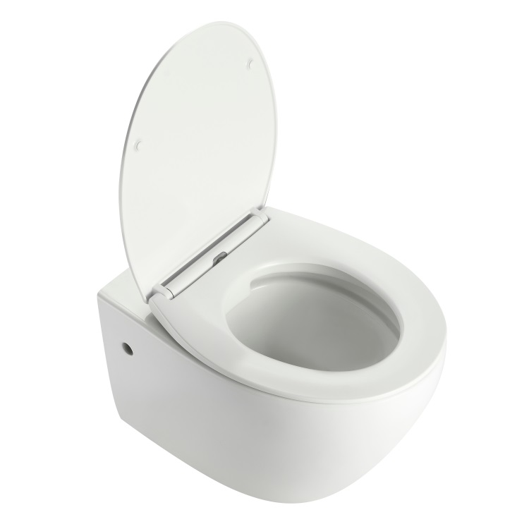 Modern Wall-Hung Ceramic Toilet | Soft-Close Seat | Rimless Hygienic Design BF2475D