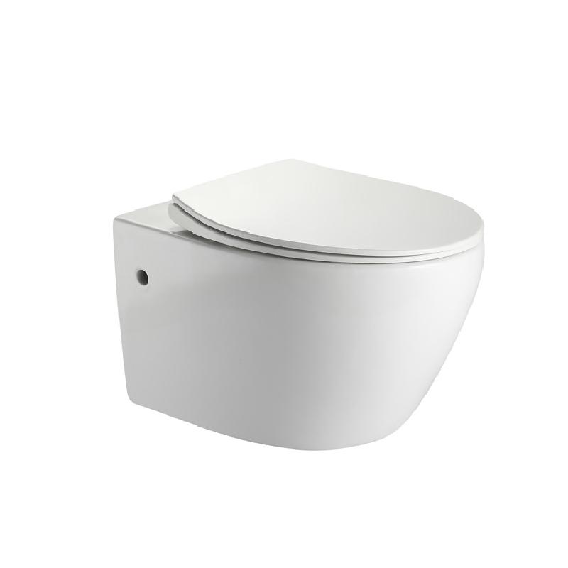 Modern Wall-Hung Ceramic Toilet | Soft-Close Seat | Rimless Hygienic Design BF2475D