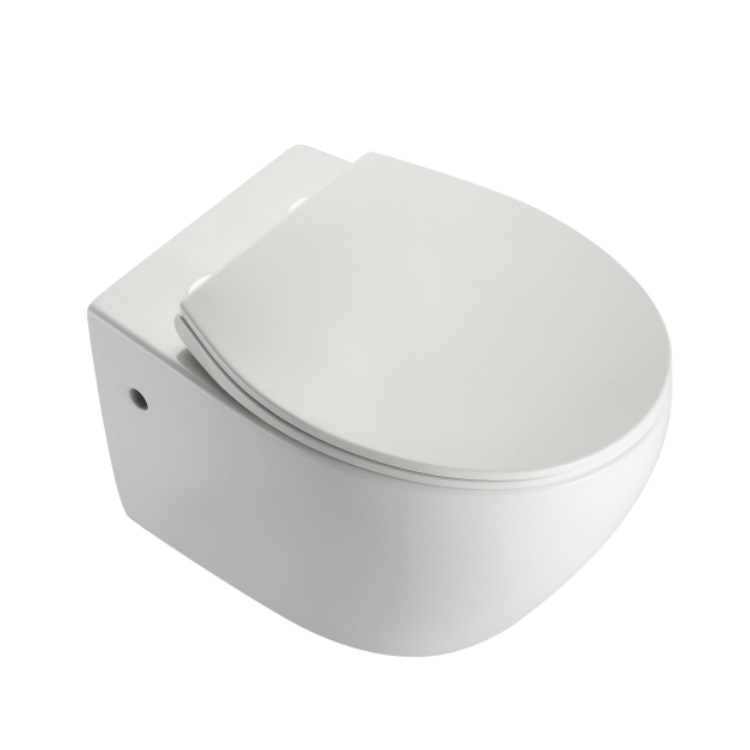 Modern Wall-Hung Ceramic Toilet | Soft-Close Seat | Rimless Hygienic Design BF2475D