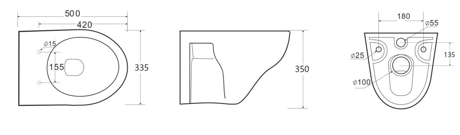 BF2420D Wall-Hung Ceramic Toilet with Soft-Close UF Seat