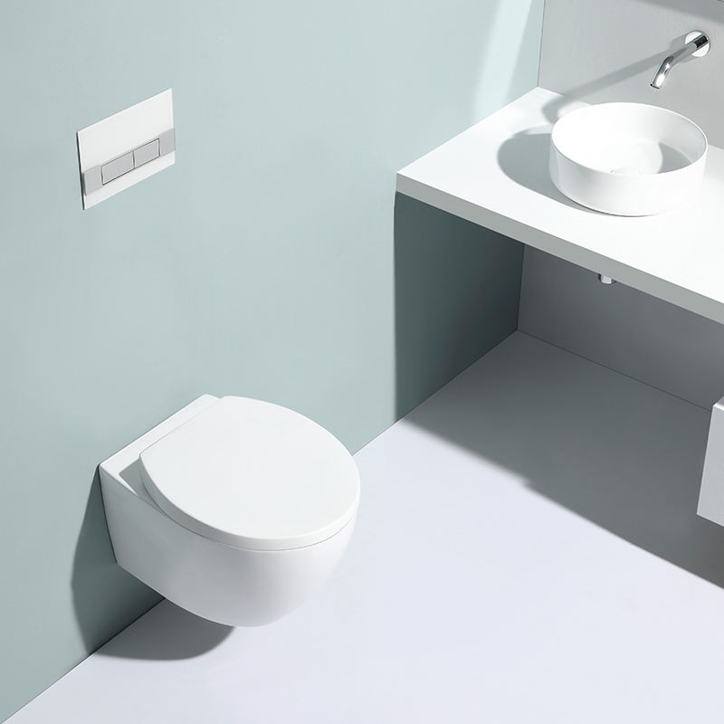 BF2375 Modern Ceramic Wall Hung Toilet Cyclone Flushing Soft Close UF Seat 530x380x350mm