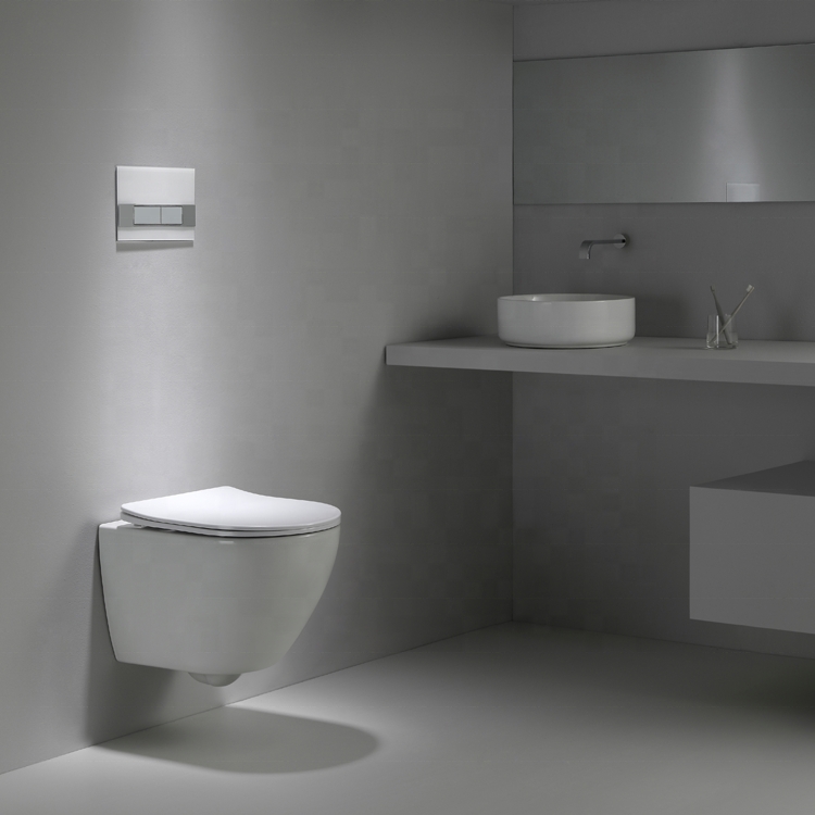Nano Self-Cleaning Ceramic Wall Hung Toilet 510×363×400mm Soft Close UF Seat