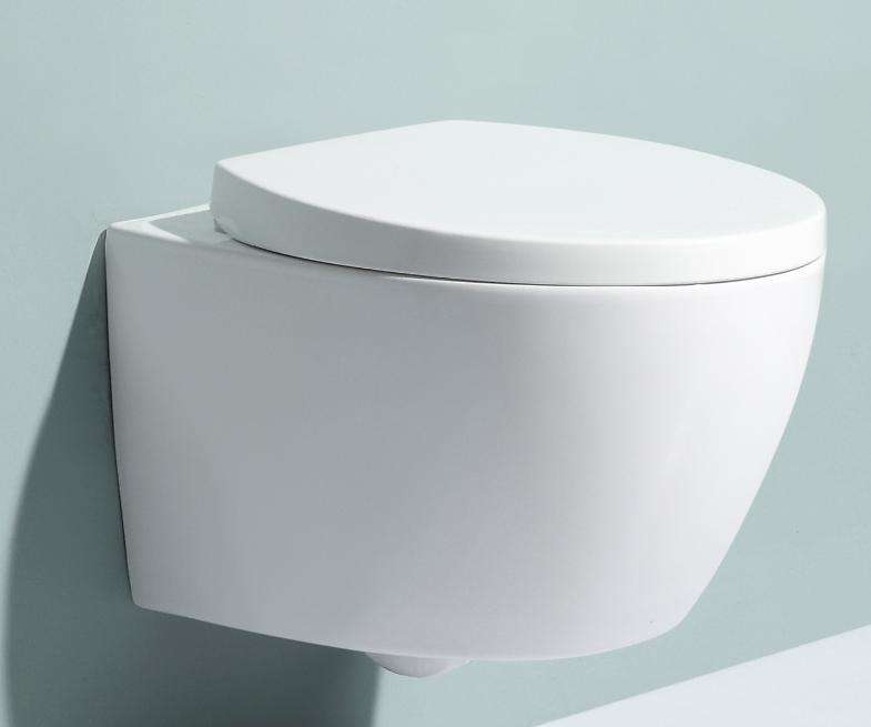 Rimless Back to Wall Toilet - Model BF2375D | Soft Close Seat & Strong Flush