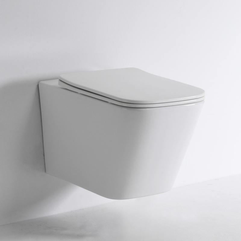 Modern Wall Hung Toilet BF2417 Ceramic Rimless WC with Nano Self-Cleaning Glaze