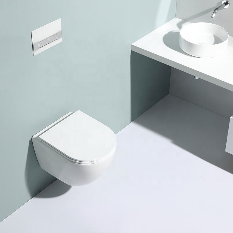 BF2478E Rimless Wall Hung Toilet | Modern Ceramic Wall-Mounted Toilet with UF Seat Cover