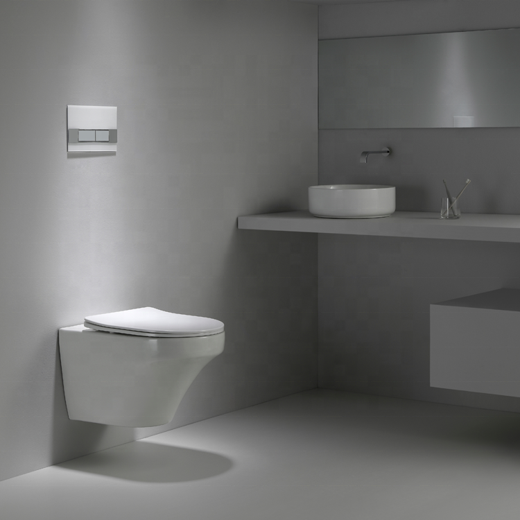 New Vortex Wall Hung Toilet BF2462D with Cistern, Dual Flush, Glossy White Ceramic