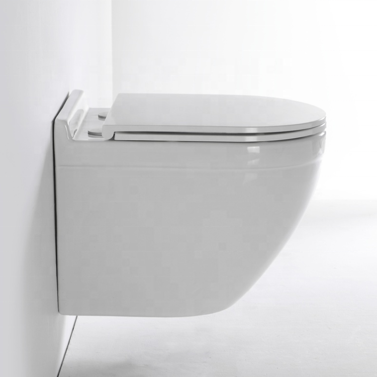 BF2442 Elegant Wall-Hung Toilet – Minimalist Ceramic Design with Slim Soft Close Seat