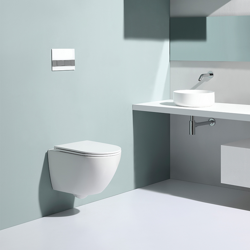 BF2478E Rimless Wall Hung Toilet | Modern Ceramic Wall-Mounted Toilet with UF Seat Cover