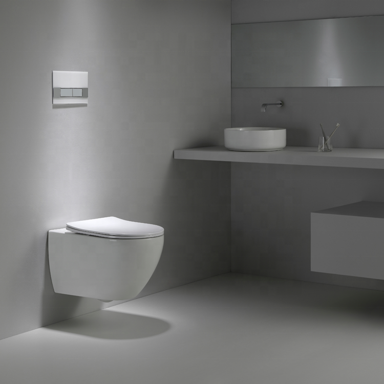 WC Sospeso BF2416D – Scarico a Vortice, 3/4.5L, Sedile UF Soft Close, Ceramica Certificata CE & ROHS