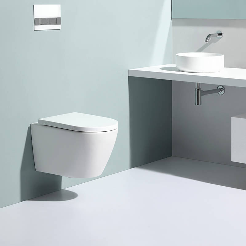 Rimless Wall Hung Toilet BF2476 – Compact Modern Ceramic WC