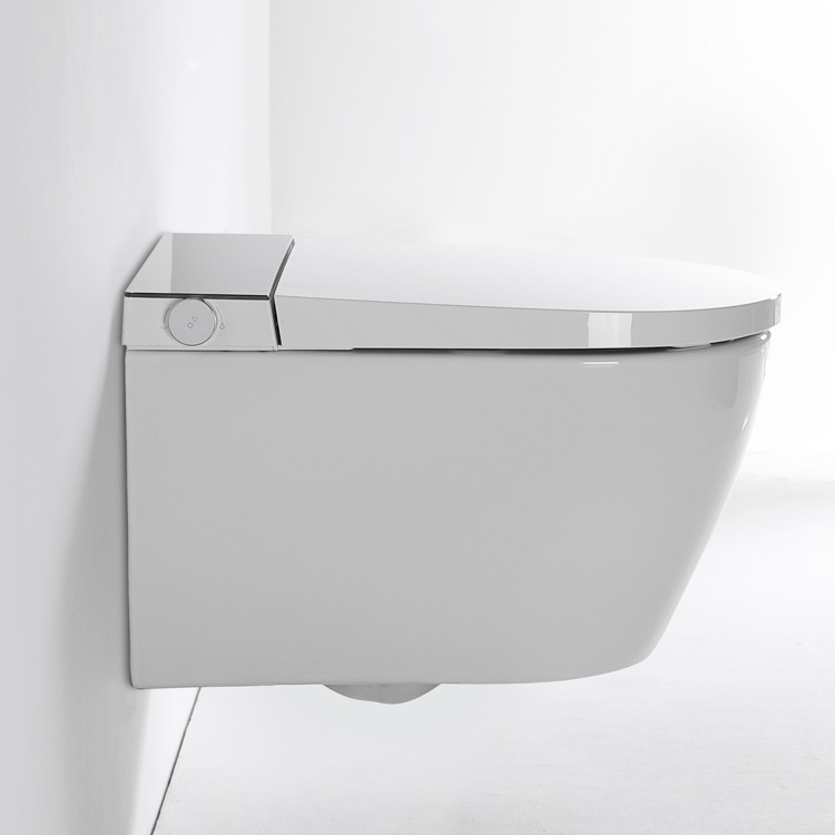 57CM avec abattant automatique et chasse d'eau automatique Toilette suspendue moderne avec réservoir caché