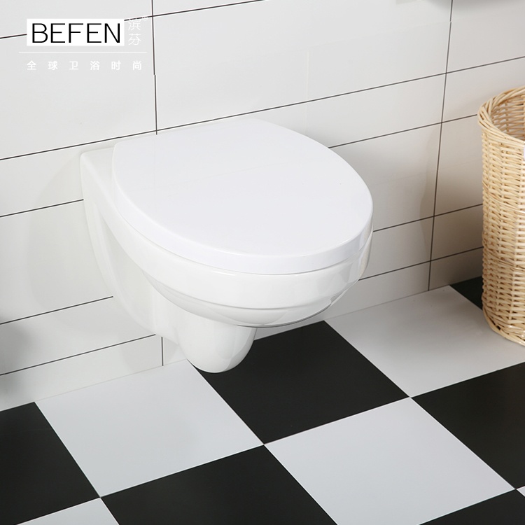 Wall-Hung Toilet  - Modern, Space-Saving Design with Cyclone Flushing