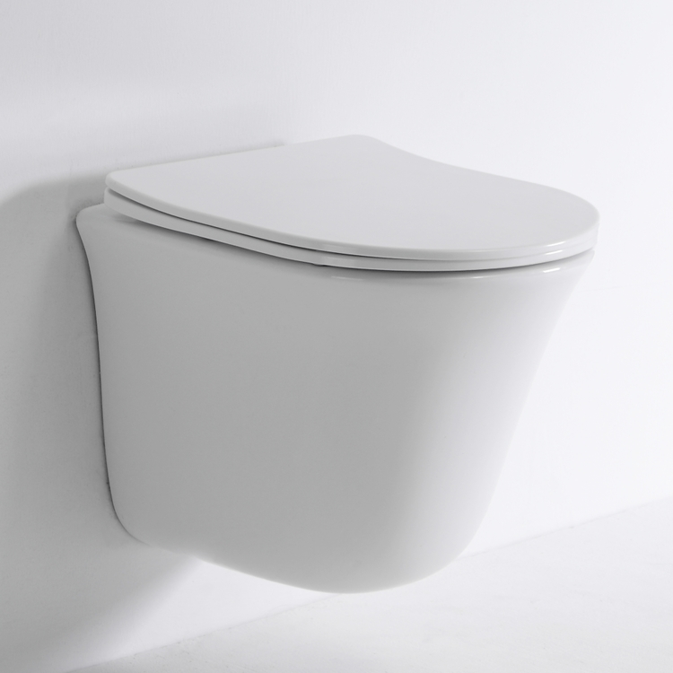 Rimless Wall Hung Toilet BF2441A Compact Ceramic Washdown WC with UF Seat