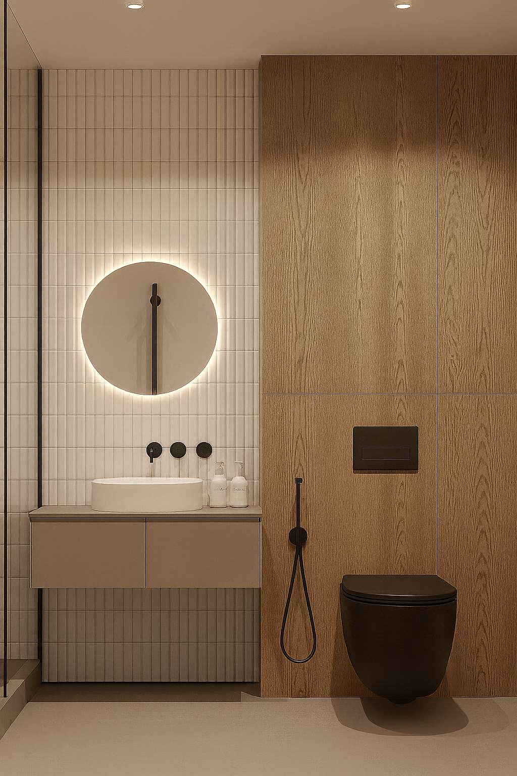 Luxury Rimless Wall-Hung Toilet | Slim Compact Design | Ideal for Modern Gold-Accent Bathrooms