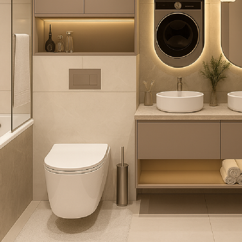 Anti-Stain Stable Ceramic Wall-Hung Toilet | Space-Saving Quiet Flush Design
