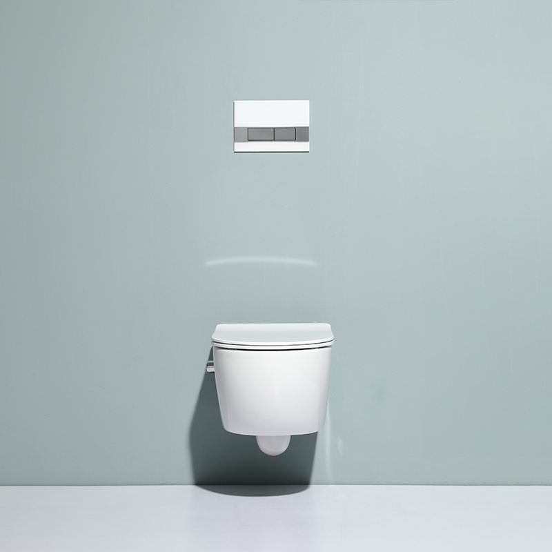 Rimless Wall Hung Ceramic Toilet Dual Flush Space Saving Modern WC