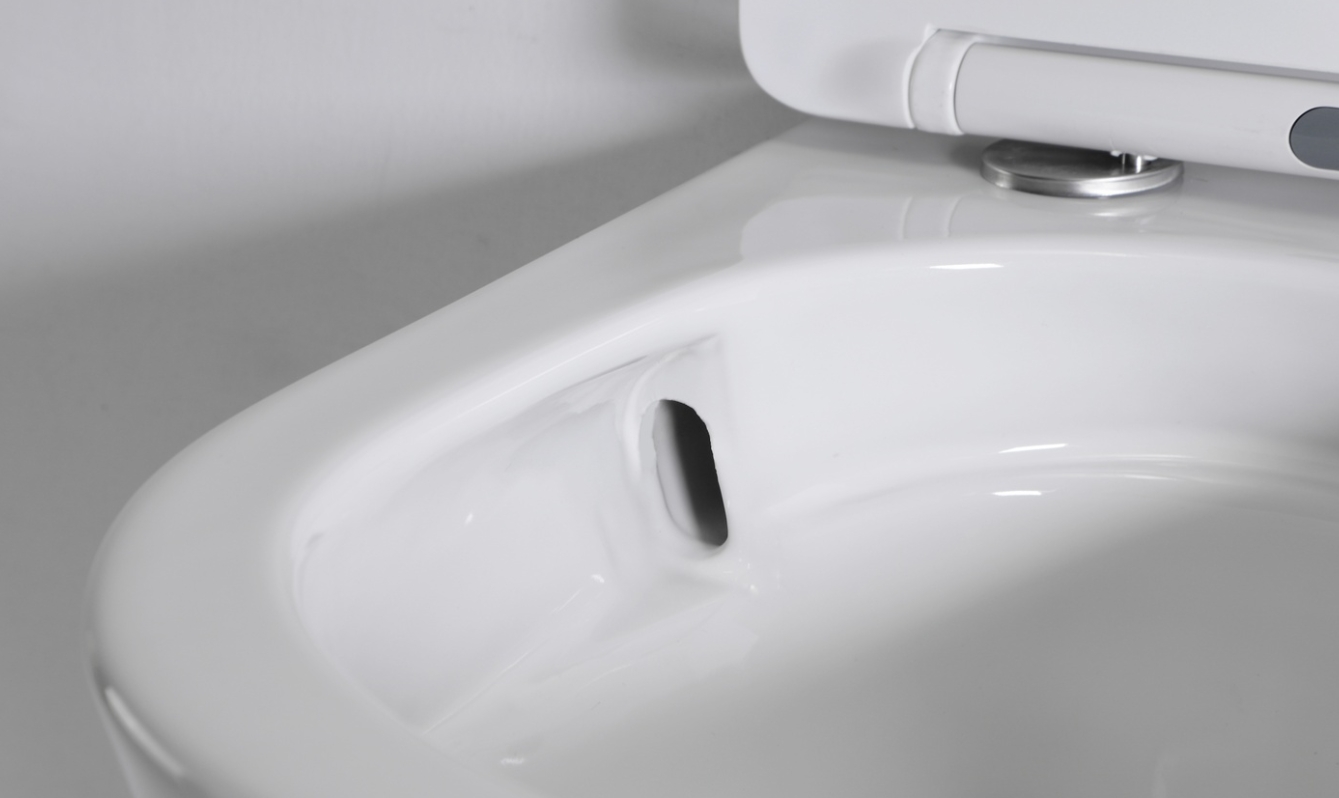 Modern Wall Hung Toilet BF2417 Ceramic Rimless WC with Nano Self-Cleaning Glaze