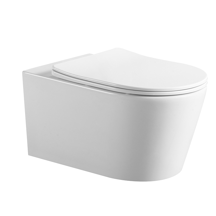 Single Vortex Rimless Wall Hung Toilet BF2366D Ceramic WC with Soft Close UF Seat