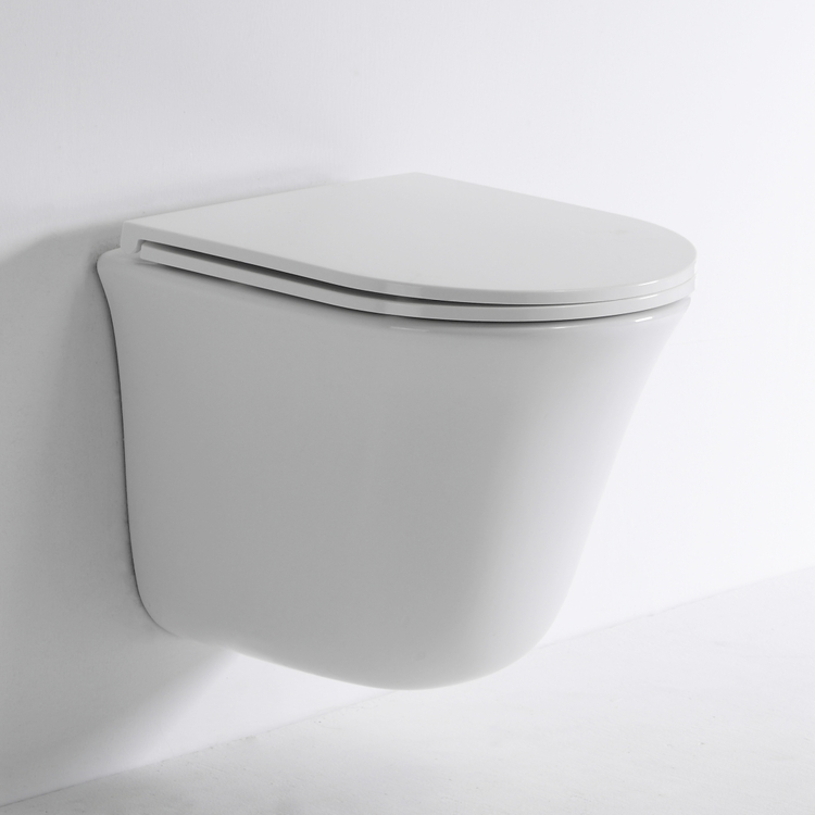 Rimless Wall Hung Toilet BF2441A Compact Ceramic Washdown WC with UF Seat