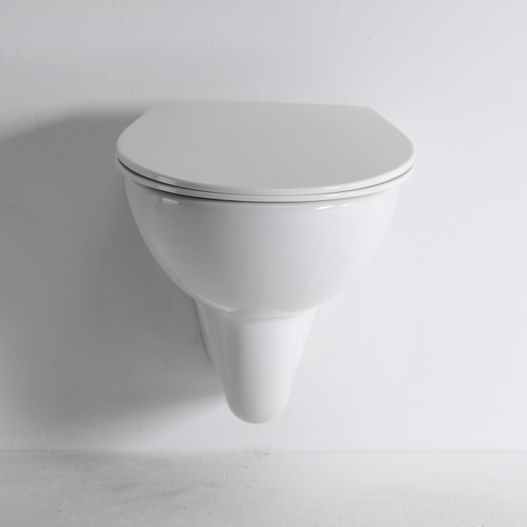 Minimalist Wall-Hung Rimless Toilet – Sleek Ceramic Design with Soft Close Seat