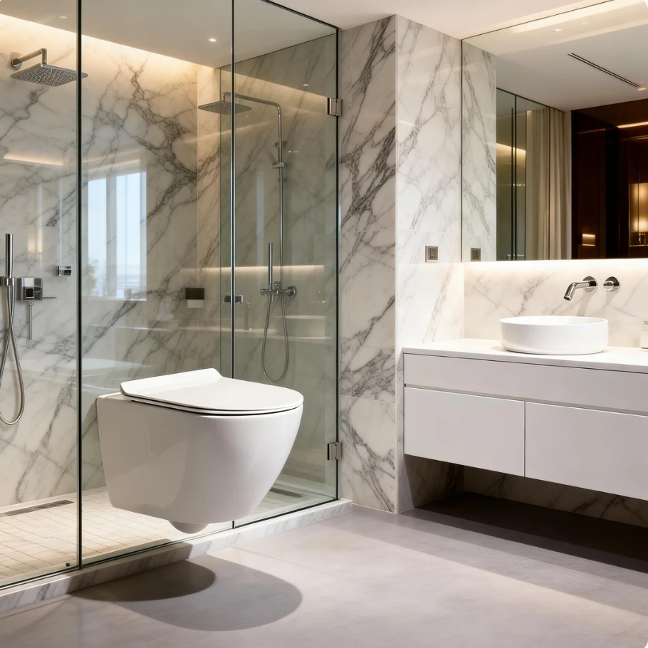 Amélioration esthétique de la salle de bain avec les WC suspendus modernes