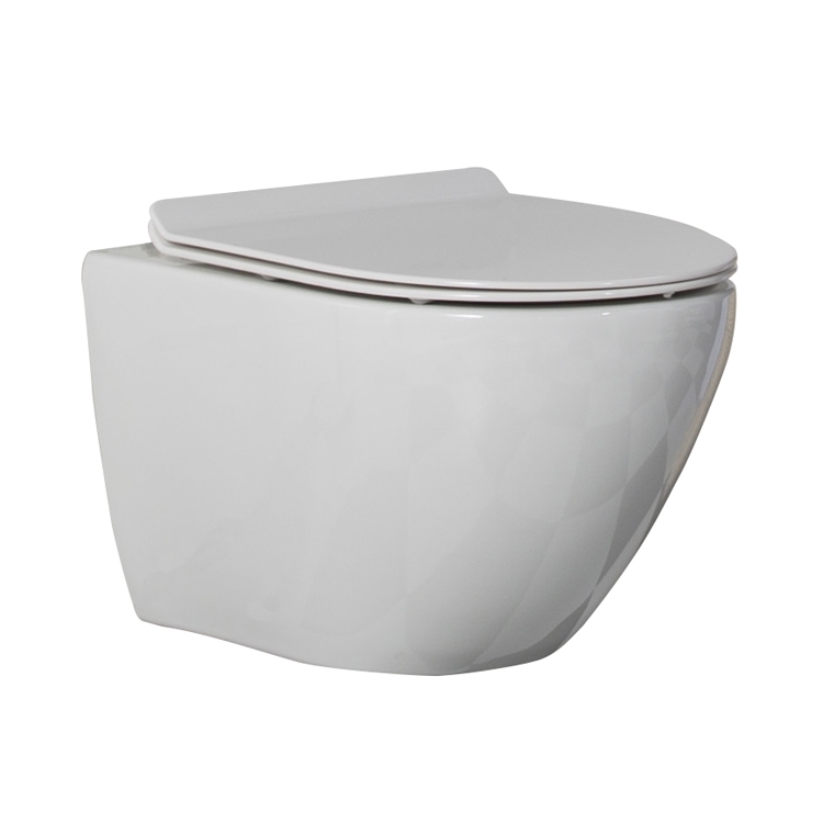 Compact Ceramic Wall-Hung Toilet with Soft Close UF Seat