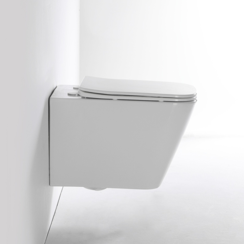 Modern Ceramic Wall Hung Toilet 505×340×360mm Washdown Flush Soft Close UF Seat