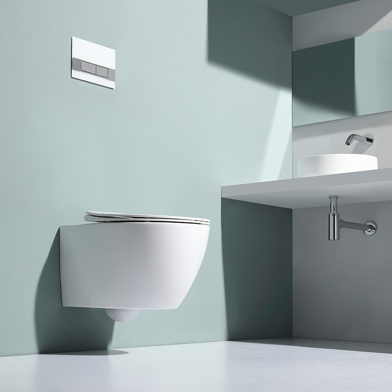BF2375 Modern Ceramic Wall Hung Toilet Cyclone Flushing Soft Close UF Seat 530x380x350mm