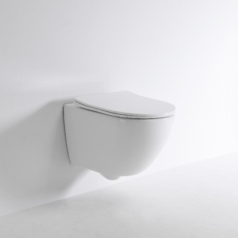 BEFEN2478  Wall-Hung Minimalist Toilet with Soft-Close Lid – Modern White Ceramic