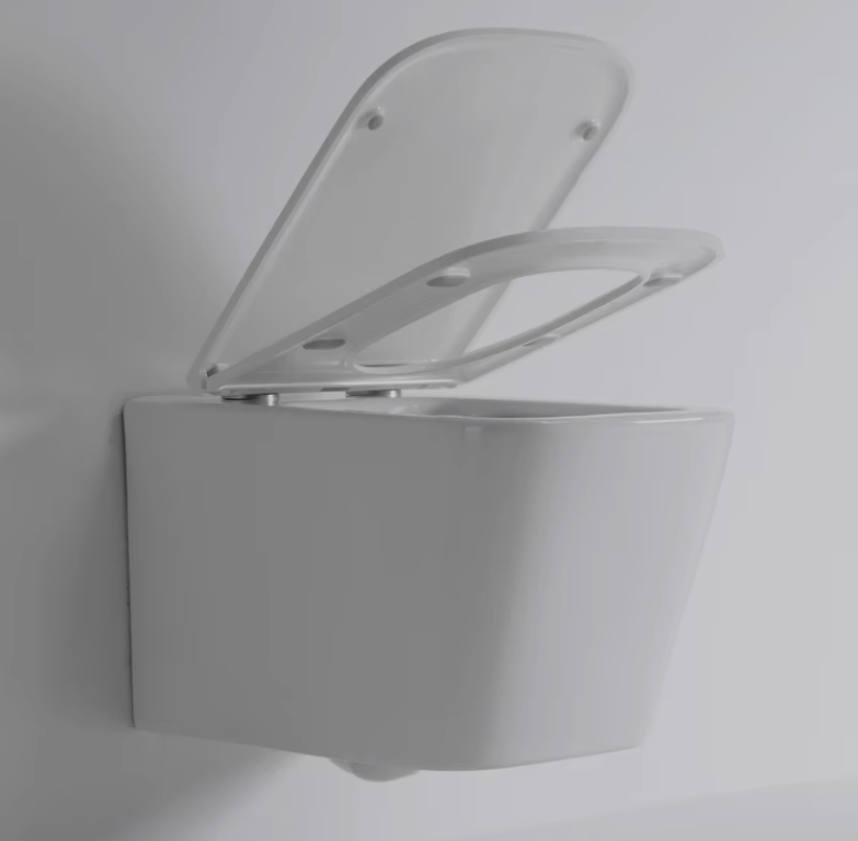 Toilette murale sans bride 2440D en céramique – design moderne, économie d’eau et nettoyage hygiénique
