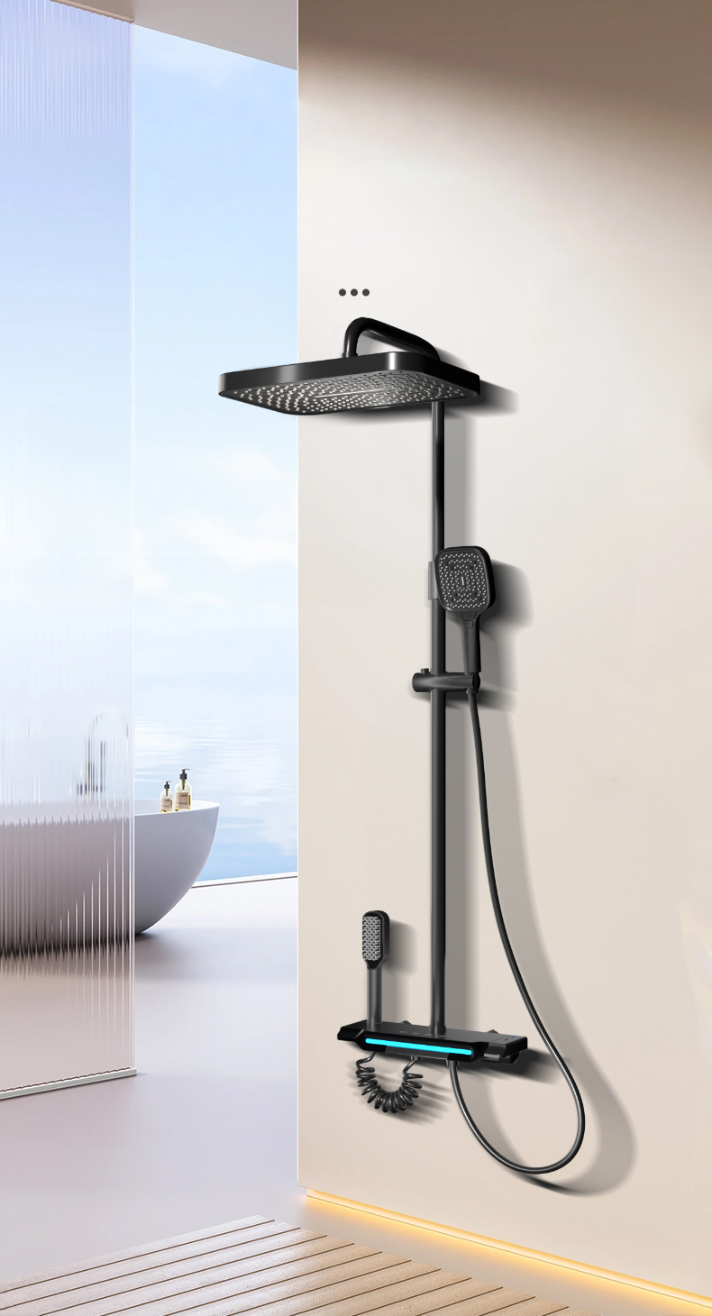 9003 Modern Smart Thermostatic Shower Set with Digital Display and Dual Handhelds