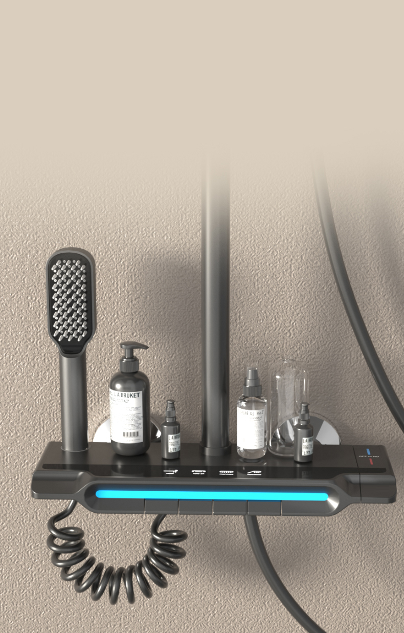 9003 Modern Smart Thermostatic Shower Set with Digital Display and Dual Handhelds