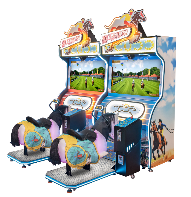 Kids Horse Racing Arcade Game｜Dual Player｜Interactive Riding Experience｜Simulated Galloping with Obstacle Jumping