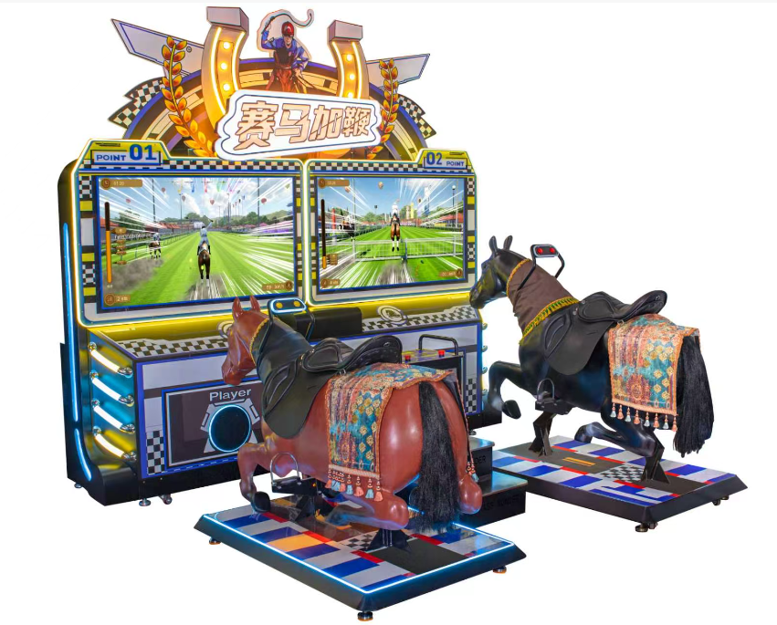 Deluxe Horse Racing Simulator for Adults｜Interactive Galloping Game｜Dual Player｜Realistic Motion & Jumping