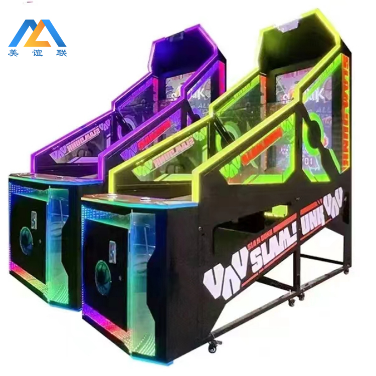 Arcade Basketball Shooting Game Machine with LED Lights and Digital Scoring