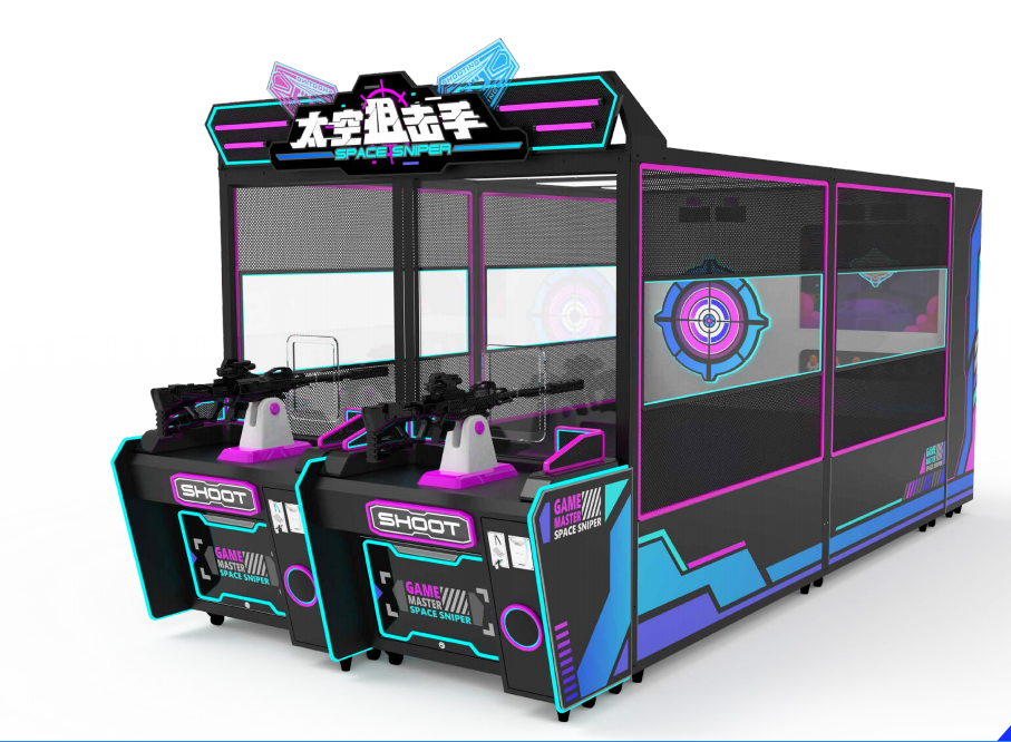 Space Sniper Shooting Arcade | Dual & Quad Lane | Interactive Target Shooter | LED Light FX