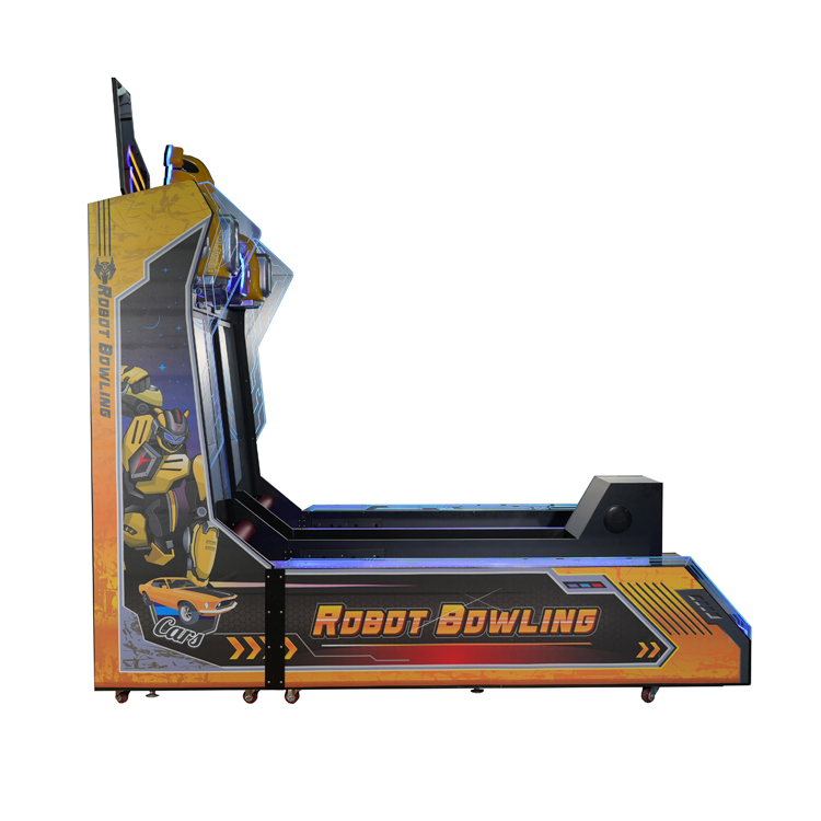 Robot Bowling Arcade Machine, Dual Screen Coin-operated Entertainment Equipment for Arcade & Kids Center