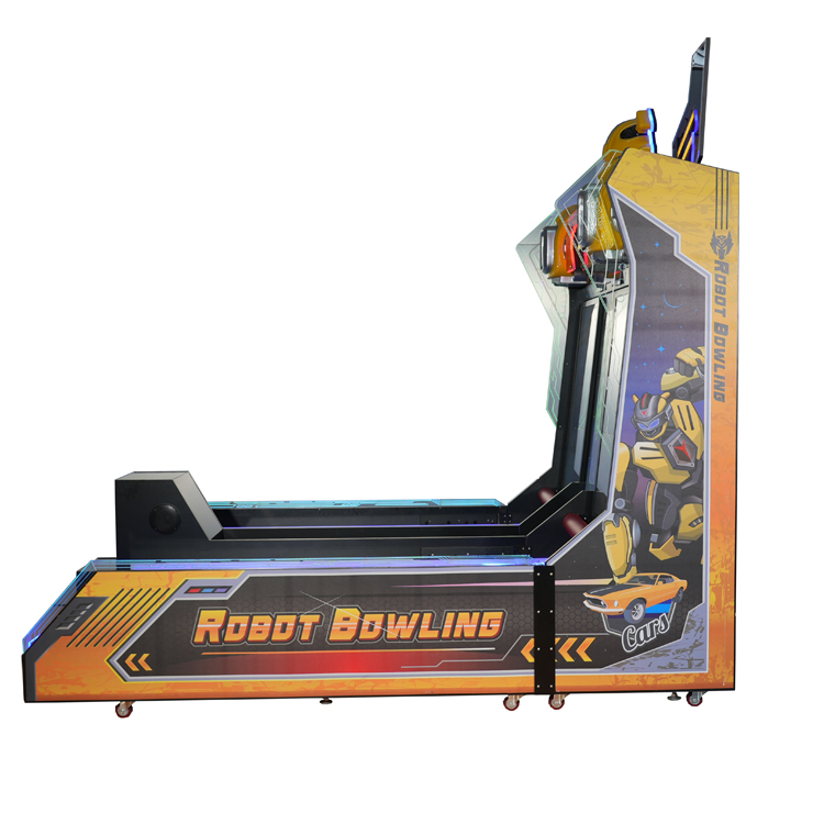 Robot Bowling Arcade Machine, Dual Screen Coin-operated Entertainment Equipment for Arcade & Kids Center