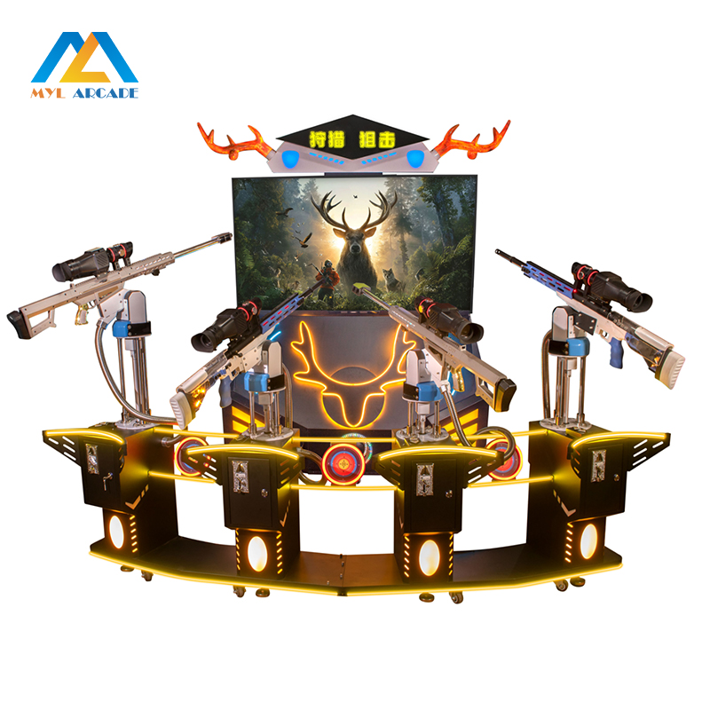 4-Player Hunting Sniper Arcade Machine with 65'' Screen & Moving Gun
