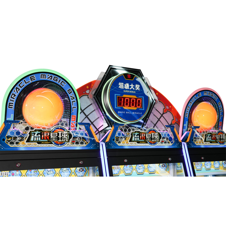 Wandering Planet Arcade Ticket Redemption Game – Triple Station Sci-Fi Push Ball Machine