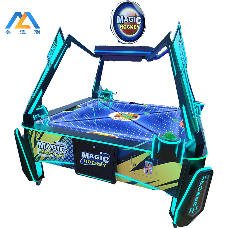 Magic Hockey Arcade Air Hockey Table – 4 Player LED Interactive Coin Operated Game Machine