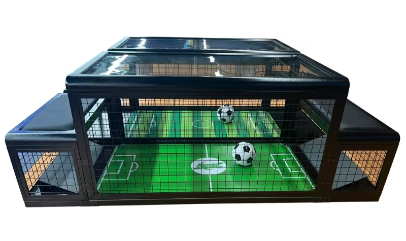 Under-Table Soccer Game | Foot-Controlled Football | Dual Player | Glass Covered Game Table