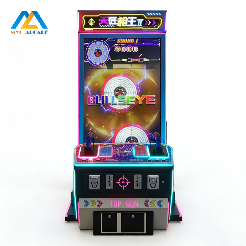 86 Inch Bullseye Shooting Arcade Machine – Dual Gun Coin Operated Game for 1-2 Players