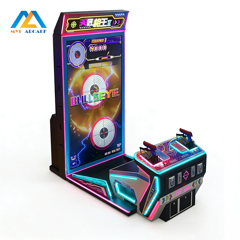 86 Inch Bullseye Shooting Arcade Machine – Dual Gun Coin Operated Game for 1-2 Players