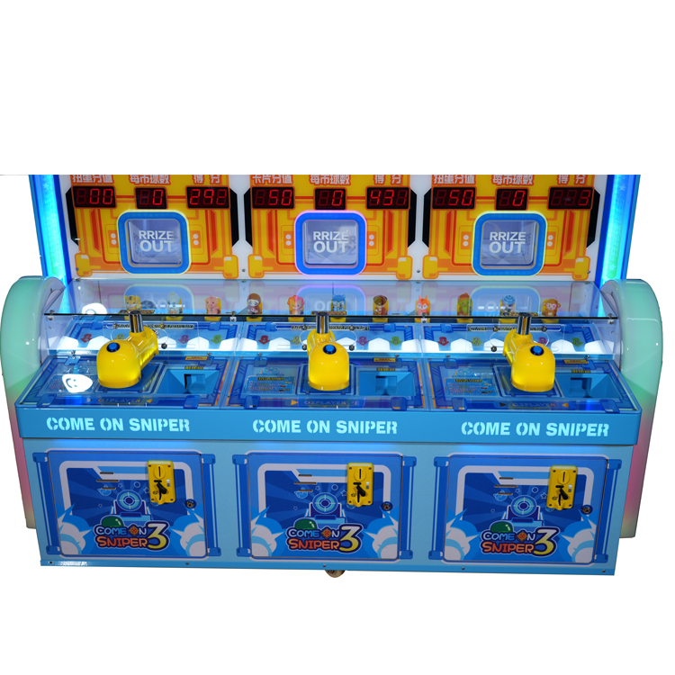 Cartoon Ball Shooting Arcade Machine Come On Sniper III | Kids Prize Redemption Game | Coin Operated Amusement Equipment