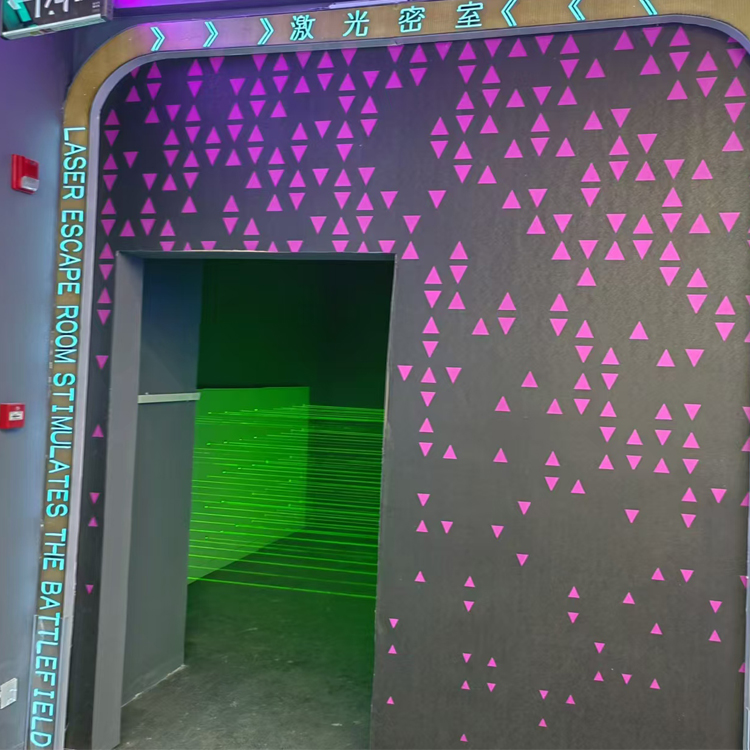 Interactive Laser Matrix Obstacle Game Room - High-Tech Motion Challenge