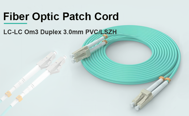 LC-LC/UPC Fiber Optic Patch Cord OM3 Duplex 3.0mm PVC/LSZH