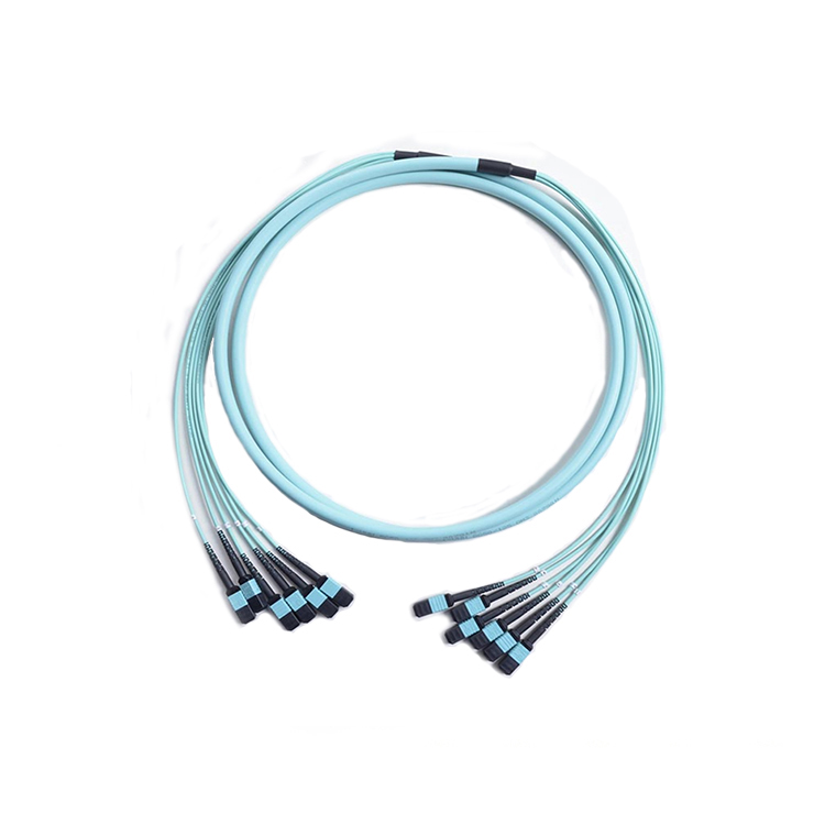 MTP®-MTP®/APC Female to Female Trunk Fiber Optic Patch Cord OM3 Multimode Simplex 3.0 mm