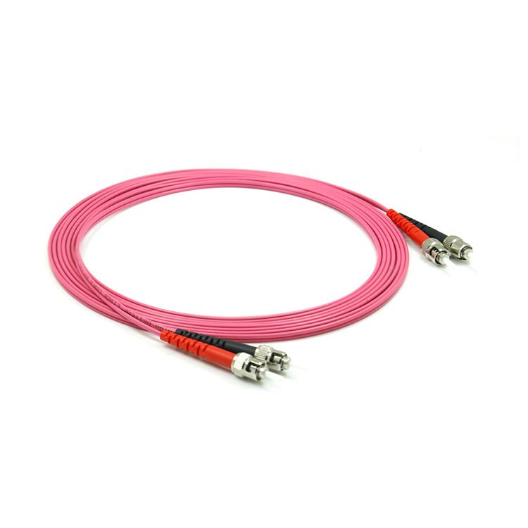 ST-ST/UPC Fiber Optic Patch Cord OM4 Multimode Duplex 50/125um 2.0mm PVC/LSZH