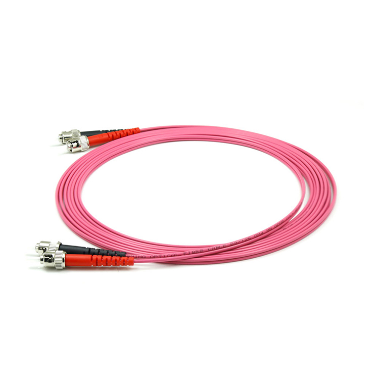 ST-ST/UPC Fiber Optic Patch Cord OM4 Multimode Duplex 50/125um 2.0mm PVC/LSZH